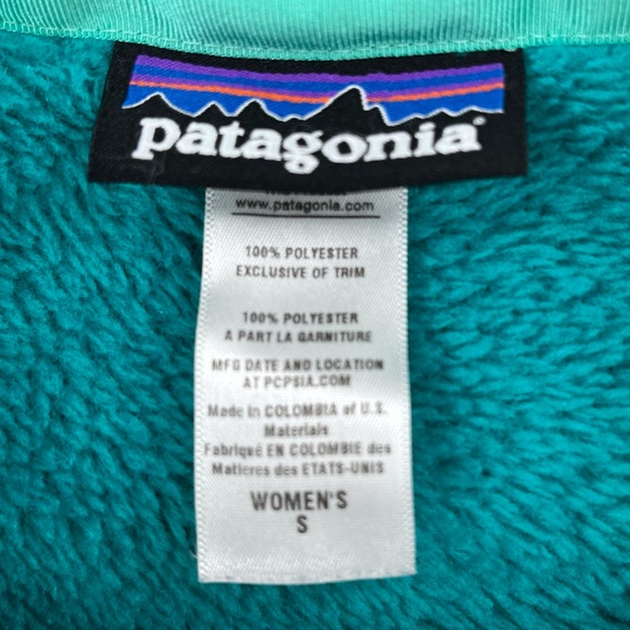 Patagonia Re-Tool Snap-T Fleece Pullover Turquoise Sz S - Picture 5 of 10